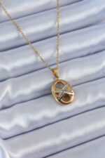 316L Steel Gold Color Zircon Stone Women's Necklace BKO7635