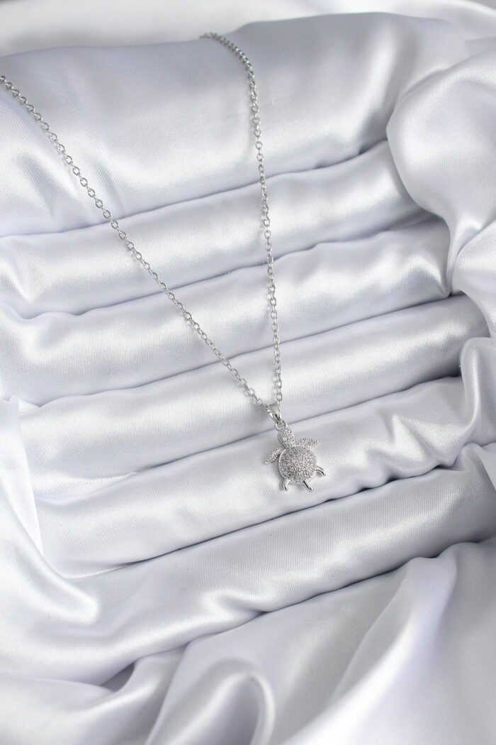 316L Steel Chain Silver Color Zircon Stone Caretta Caretta Model Women's Necklace BKO7831 - Image 2