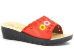 Goflex Booties P-84581-4 Embroidered Daily Slippers Red
