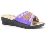 Goflex Booties P-84581-7 Embroidered Daily Slippers Purple