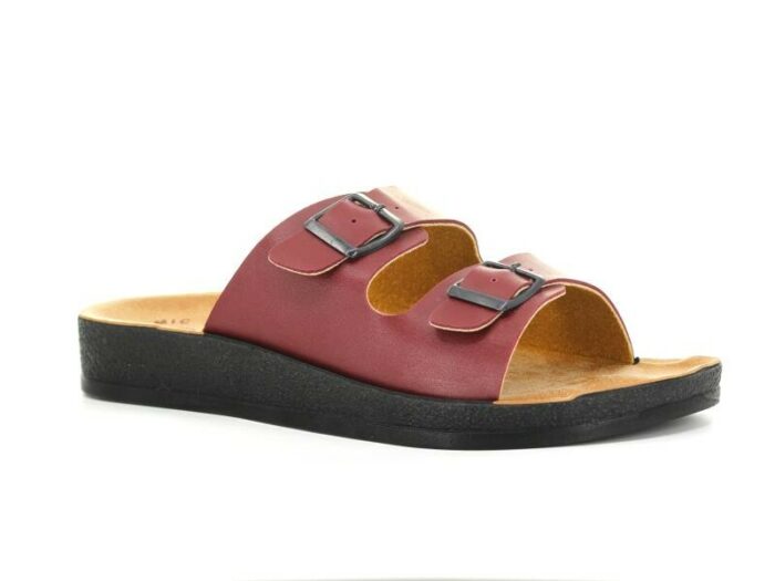 Goflex Zenne A715 Birken Double Buckle Daily Slippers Claret Red - Image 4