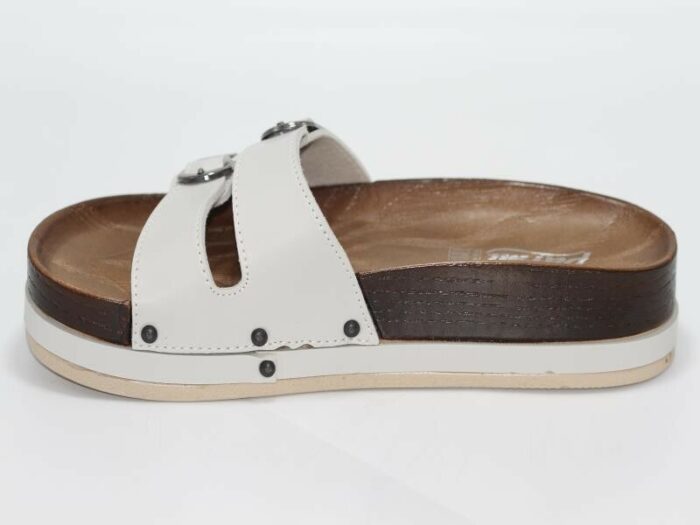 Parmi Women's Footwear 21101 Double Buckle Tree Pattern Thick Daily Slippers Beige - Image 3