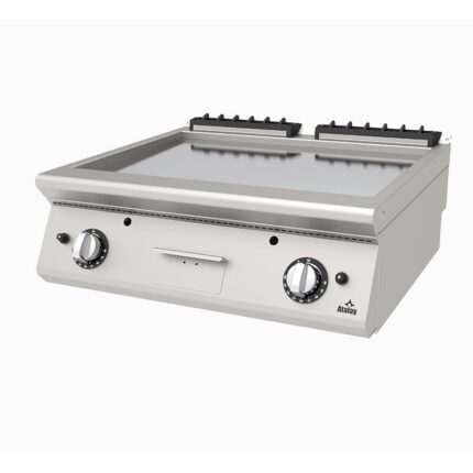 Atalay 730 Series Set Top Flat Plate Grill, 80x73x30 Cm, Chrome, with Natural Gas