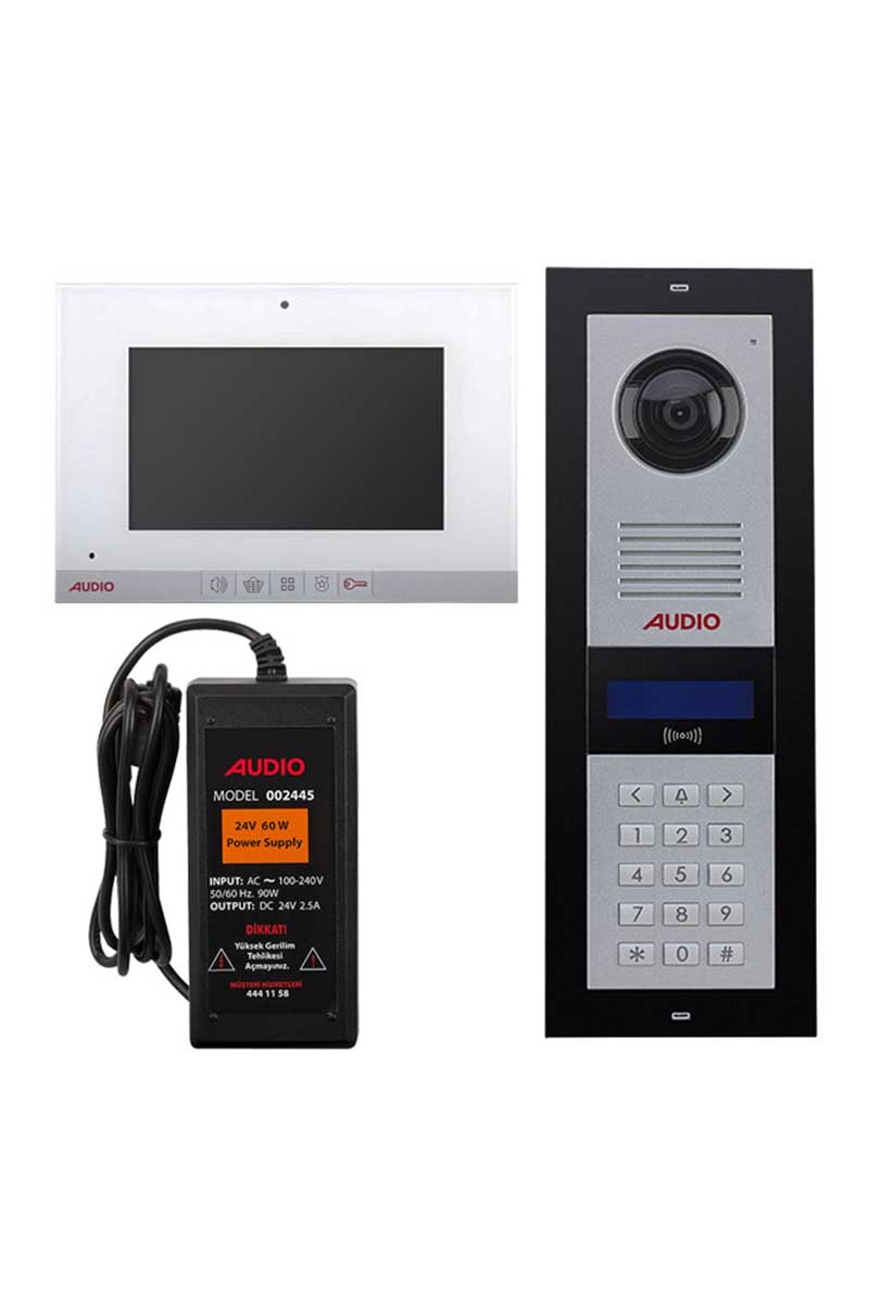 audio-001188mbp-7-inc-45-daire-mekanik-buton-panelli-goruntulu-diafon-paketi-501203-31-B Audio 001188mbp 7 Inch 45 Circles Video Doorphone Package with Mechanical Button Panel - Image 1