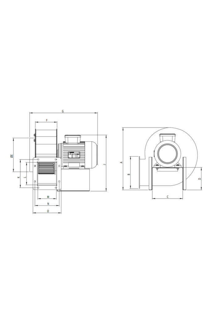 Bahcivan Obr 260t-2k 1.5kw 2700m3/h Three Phase Single Suction Forward Curved Snail Radial Fan - Image 2