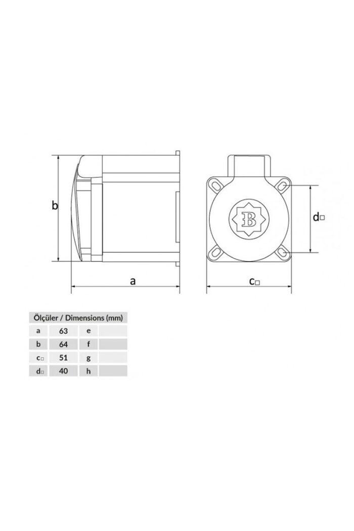 Bemis By8-1402-3510 1x16a 2p+e 200 250v Ip44 Plastic Single Phase Wall Enclosure Socket - Image 2
