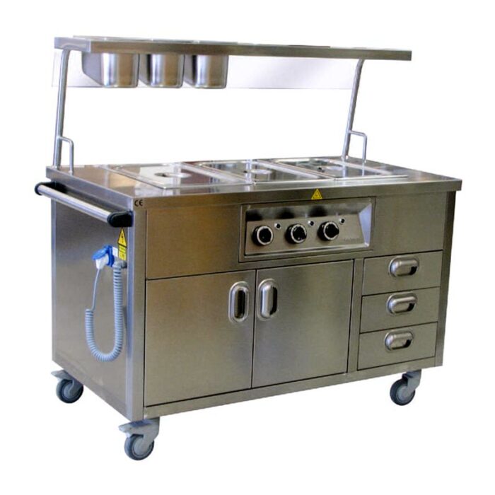 Oztiryakiler Movable Bain Marie with Service Shelf, Electric - Image 1