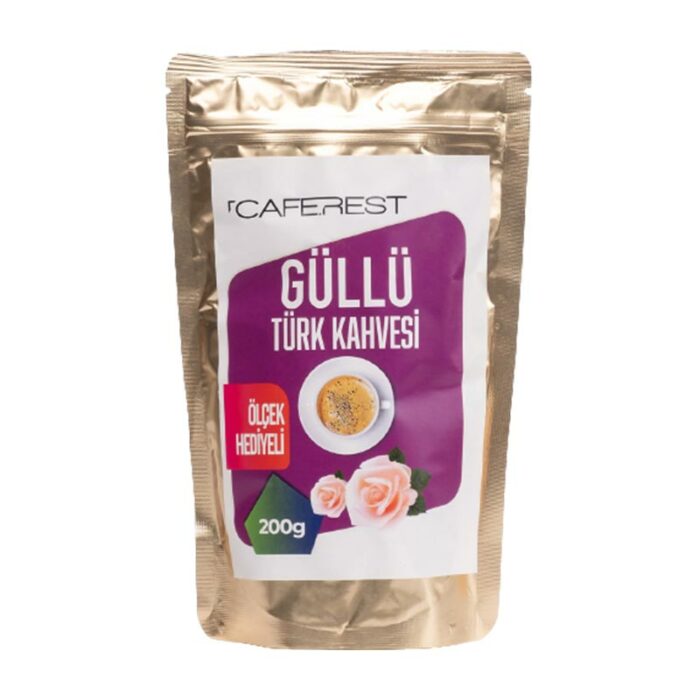 Caferest Ground Turkish Coffee with Rose, 200 Gr - Image 1