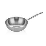 Altınbasak Induction Steel Wok Pan, 28 Cm, Silver Handle