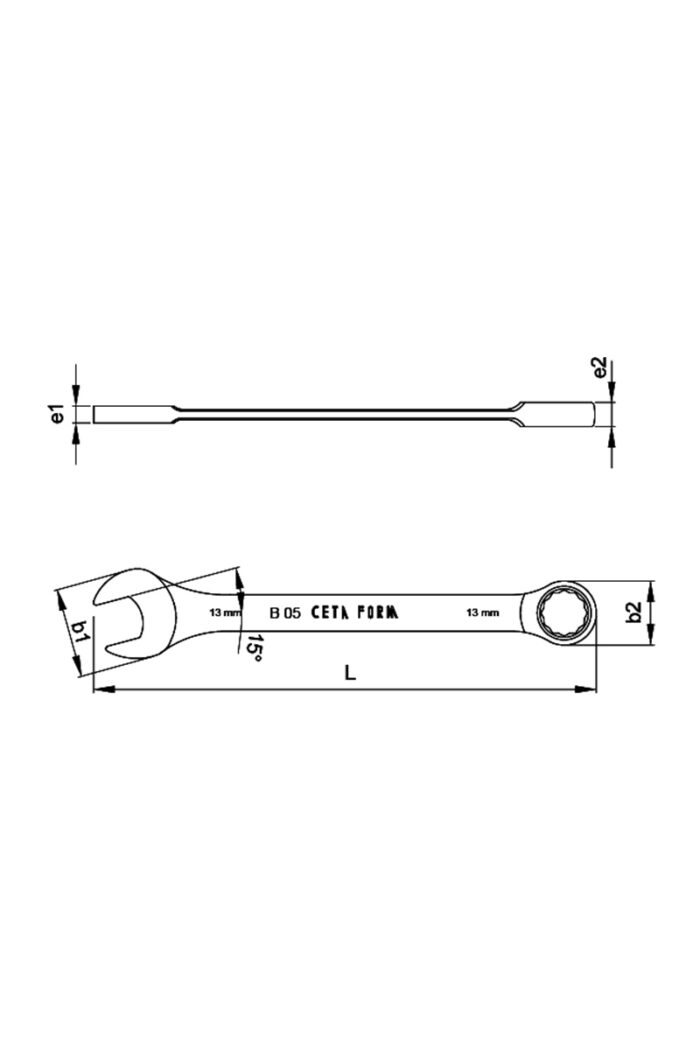 Ceta Form B05-24 Flat 24mm C-gear Ratchet Combination Wrench - Image 2