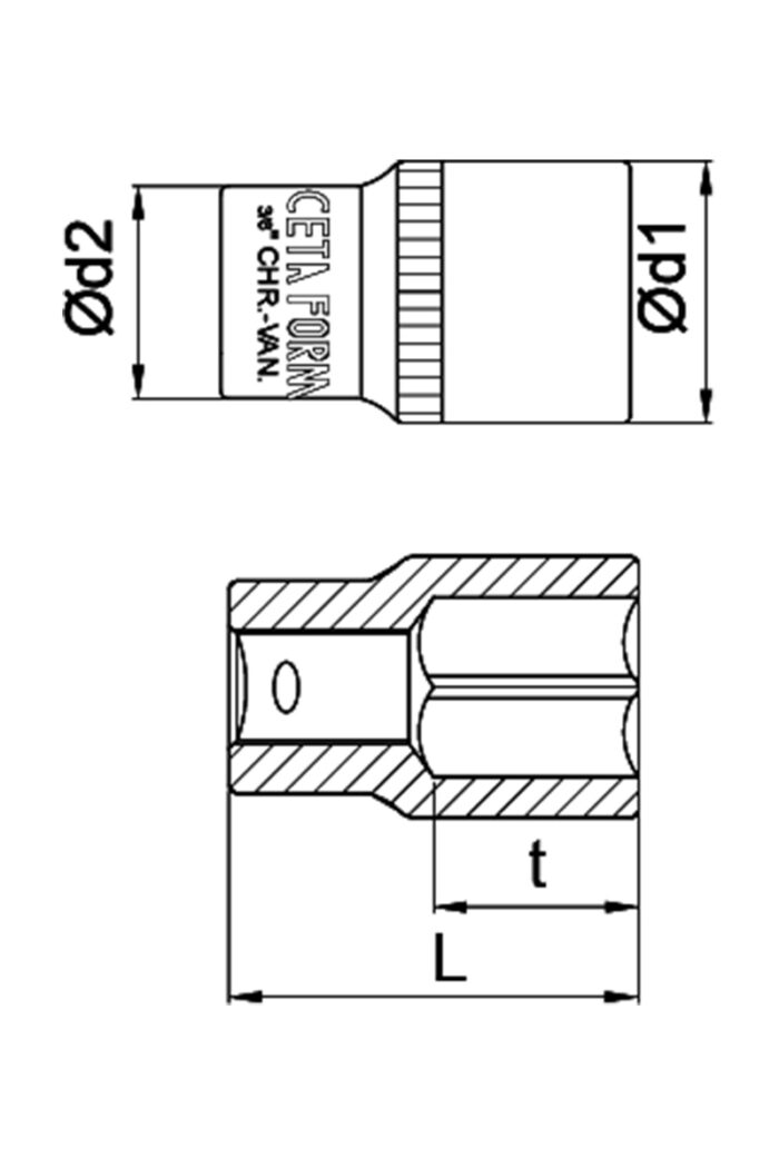 Ceta Form C12-h17 3/8 Inch 17mm 6 Corner Socket Wrench - Image 2