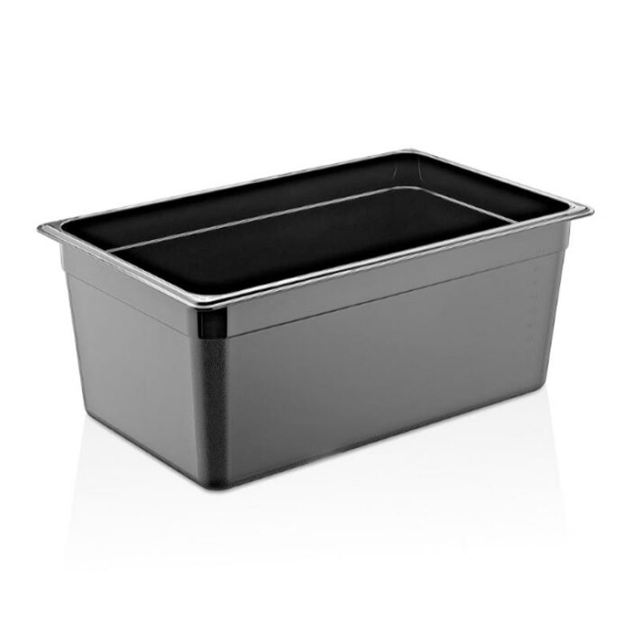 Gastroplast Gn 1/1-200 Mm Gastronomy Tub, Polycarbonate, Black - Image 1