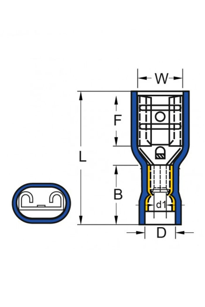 Gwest Gffd-1488 0.50-1.50mm2 200 Pieces Fully Insulated Female Faston Type Cable End - Image 2