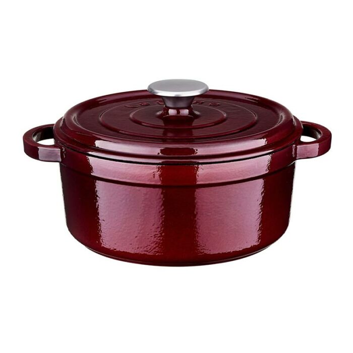 Leggno Flm4881dt20mr Flame Cast Iron Deep Casserole, 20 Cm, Claret Red - Image 1