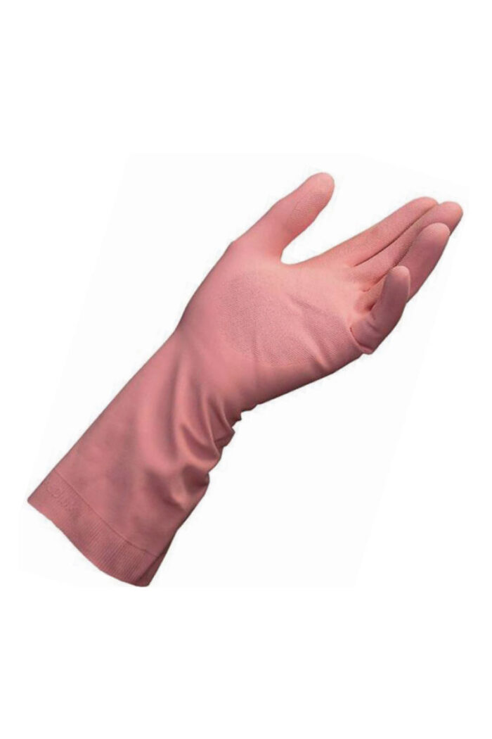 Mapa Vital Eco 115 No 9 Pink Cotton Flock Lined Latex Liquid Proof Work Gloves - Image 1