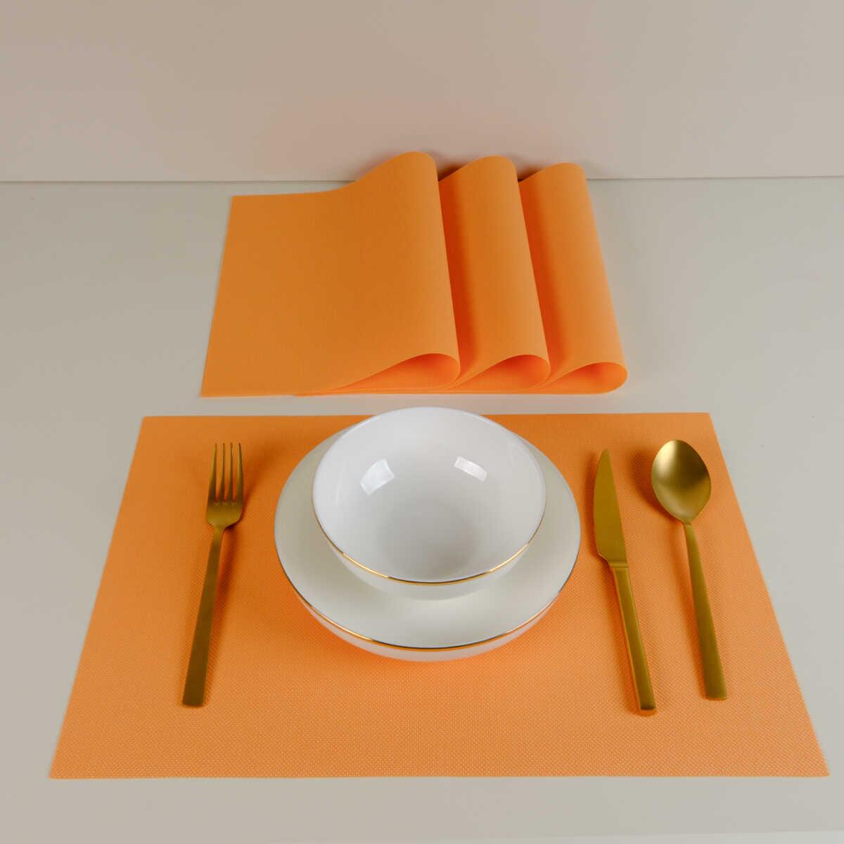 maxstyle-harmony-papaya-4-parca-amerikan-servis-seti-30x45-cm-maxstyle-90782-74-B Maxstyle Harmony Papaya 4 Piece Placemat Set 30x45 Cm - Image 1