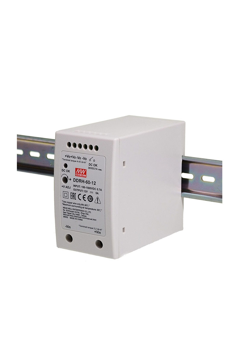 mean-well-ddrh-60-12-60w-150-1500vdc-12vdc-5a-din-ultra-genis-voltaj-aralikli-tek-cikisli-ray-montajli-donusturucu-399653-74-B Mean Well Ddrh-60-12 60w 150-1500vdc 12vdc 5a DIN Ultra Wide Voltage Range Single Output Rail Mount Converter - Image 1