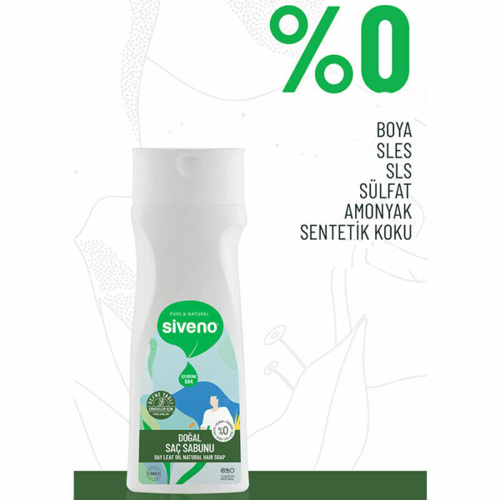 Siveno Natural Hair Soap with Laurel Oil for Men 300 Ml - Image 3