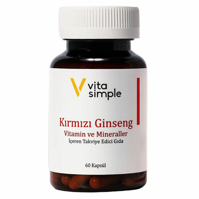 Vita Simple Red Ginseng Food Supplement Containing Vitamins and Minerals 60 Capsules - Image 2