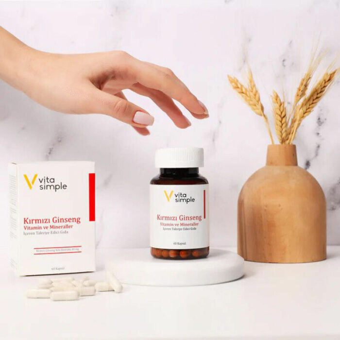 Vita Simple Red Ginseng Food Supplement Containing Vitamins and Minerals 60 Capsules - Image 3