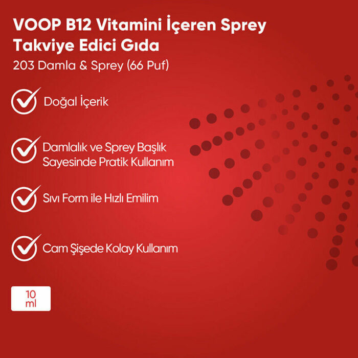 Voop Spray Food Supplement Containing Vitamin B12 10 Ml - Image 3